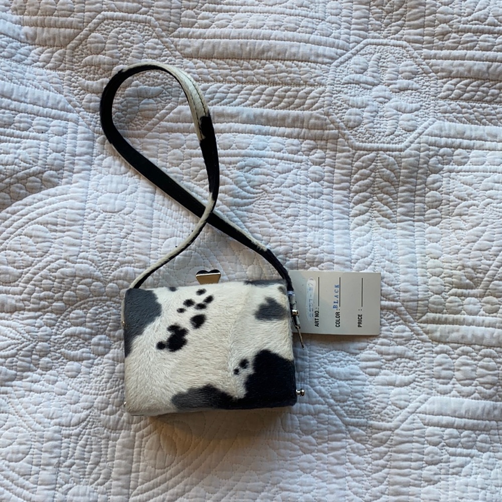 Cow print mini purse